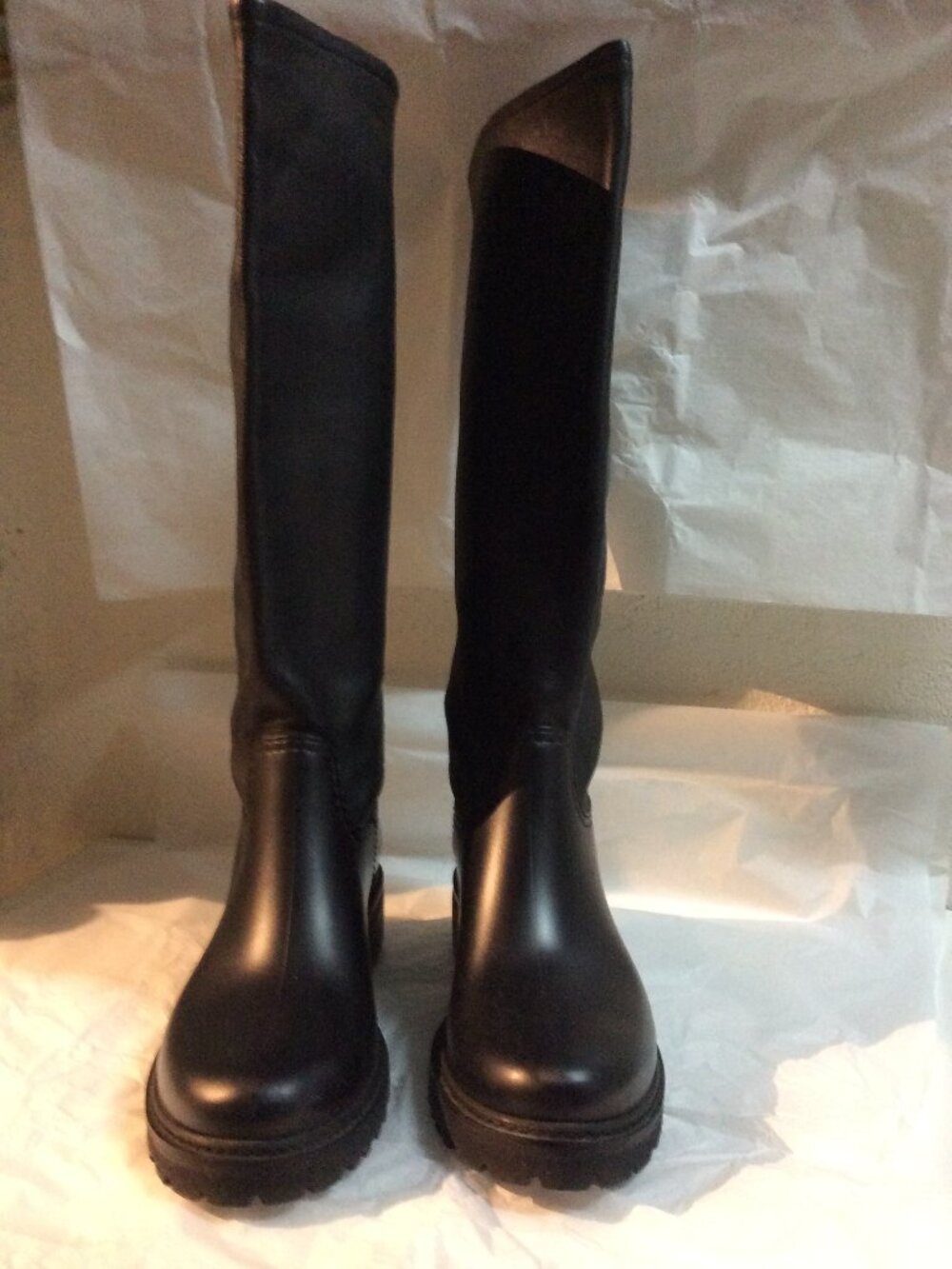 Stuart Weitzman Black Lug Sole Boots Size 39